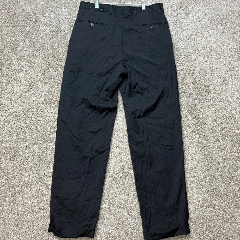 Kirkland Signature Dress Pants Mens 34x32 Gray Pleated Straight Leg Wool
